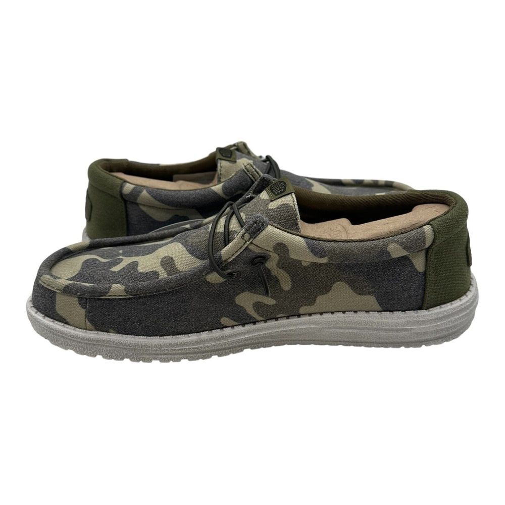 Hey Dude Wally Washed Camo Shoes Men's Size 12 Slip On Loafers - Brand New - Picture 2 of 9
